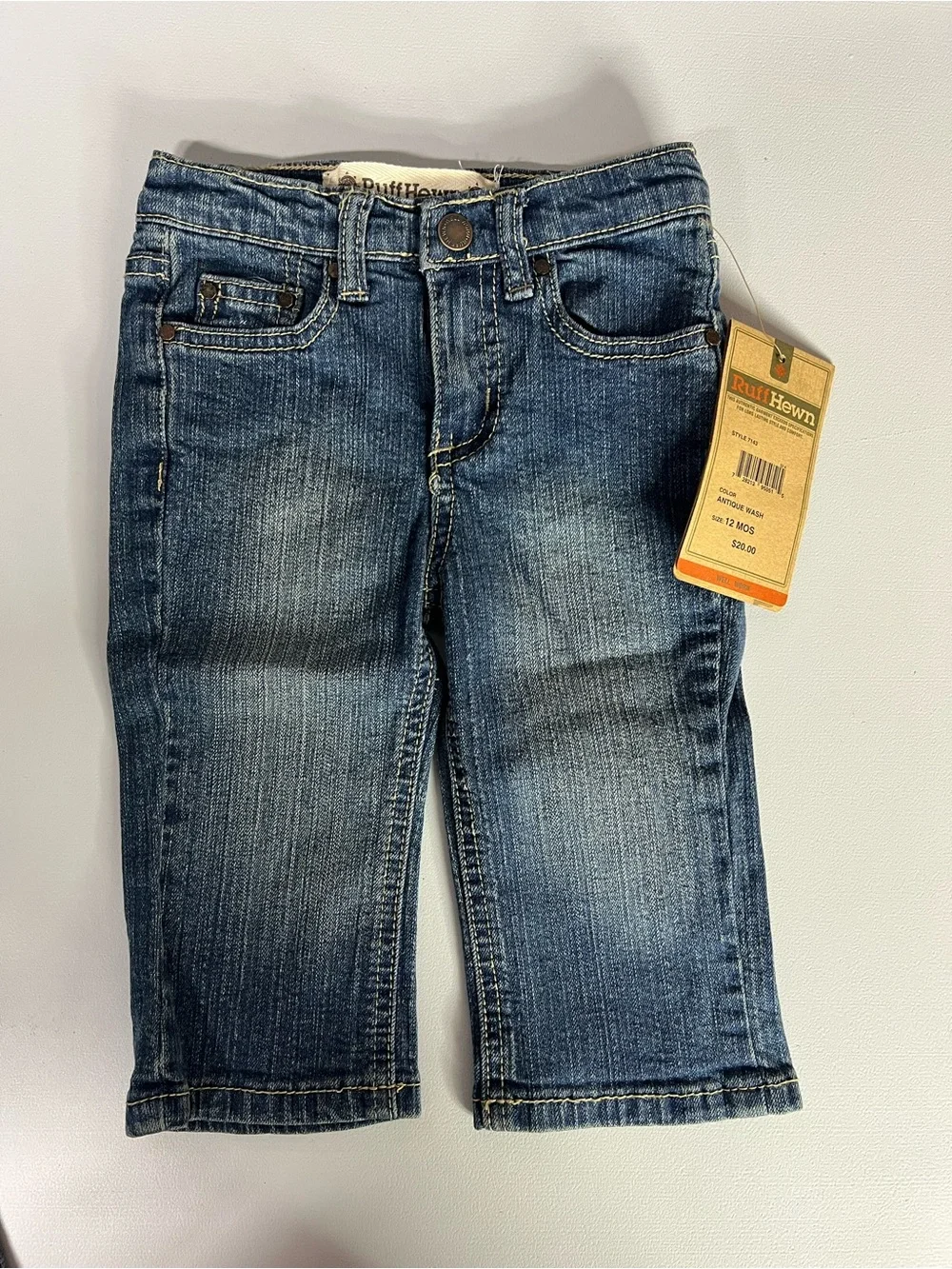 Old Navy & Ruff Hewn Lot of 2 Pairs of Baby Girl Denim Jeans 12 months New